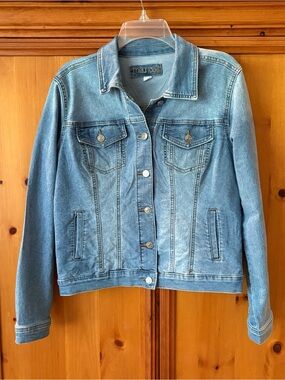 Maurices Light Blue Denim Jacket with Button Front
